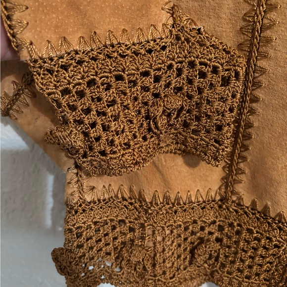 Vintage Scully Leather Suede Crotchet Patchwork Jacket SZ LG - Picture 6 of 6